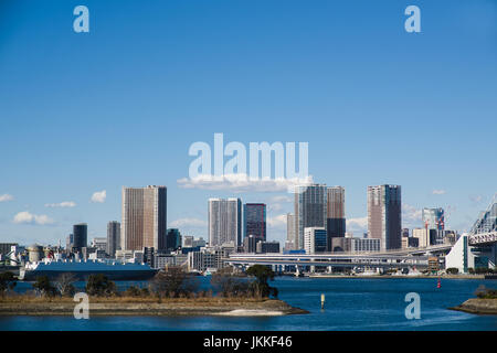 Skyline of Tokyo as seen from Odaiba at day Stock Photo