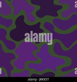 abstract vector chaotic spotted seamless pattern - violet on dark green background Stock Vector
