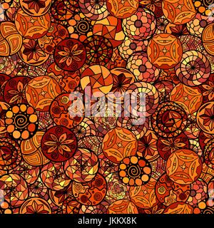 hand drawn chaotic vector ethnic seamless pattern Stock Vector