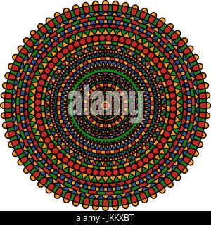 abstract vector doodle colored detailed bright mandala Stock Vector