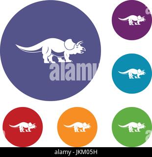 Styracosaurus icons set Stock Vector