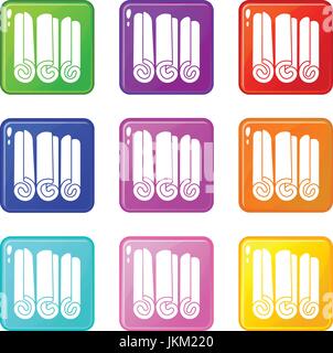 Cinnamon sticks set 9 Stock Vector