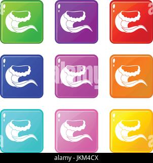 Curling and cracking wave set 9 Stock Vector