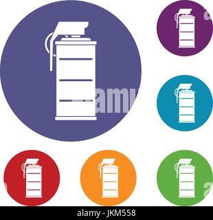 Stun grenade icons set flat Stock Vector Image & Art - Alamy
