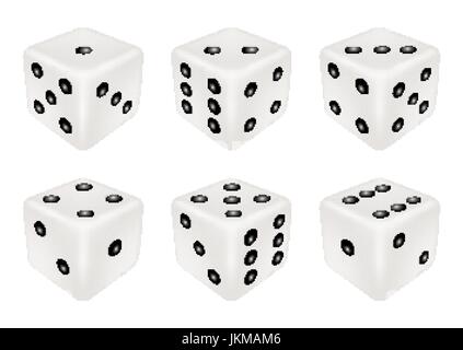 set of a white dice three dimensions Stock Vector