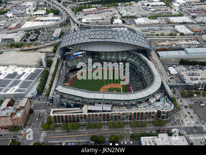 aerial view of Safeco Field retractable roof baseball stadium, Seattle,  Washington, USA Stock Photo - Alamy