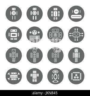several style of robot icons set,vector Illustration EPS10 Stock Vector