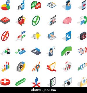 Analytics and statistics icons set. Isometric style of 36 analytics and statistics vector icons for web isolated on white background Stock Vector