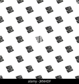 Black dominoes pattern seamless repeat in cartoon style vector illustration Stock Vector