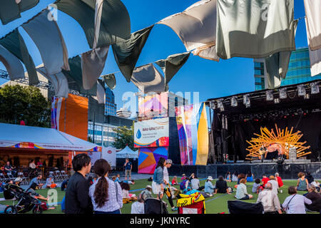 Vancouver, Canada. 23rd July, 2017. Main Stage, The Drum is Calling Festival, Canada 150  event, Larwill Park, Vancouver, British Columbia, Canada. Credit: Michael Wheatley/Alamy Live News Stock Photo