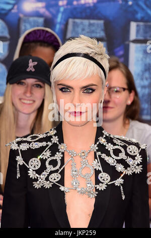 London, UK. 24th July, 2017. Cara Delevingne attending The European Premiere of VALERIAN at the Cineworld  Odeon ,Leicester Square  London 24th July 2017 Credit: Peter Phillips/Alamy Live News Stock Photo