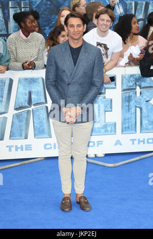 London, UK. 24th July, 2017. Ollie Locke, Valerian and The City of a Thousand Planets - European film premiere, Leicester Square, London UK, 24 July 2017, Photo by Richard Goldschmidt, A dark force threatens Alpha, a vast metropolis and home to species from a thousand planets. Special operatives Valerian and Laureline must race to identify the marauding menace and safeguard not just Alpha, but the future of the universe. Credit: Rich Gold/Alamy Live News Stock Photo