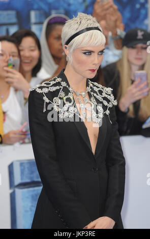 London, UK, UK. 24th June, 2017. Cara Delevingne attends the European Premiere of 'Valerian And The City Of Thousand PlanetCa at Cineworld Leciester Square. Credit: Ferdaus Shamim/ZUMA Wire/Alamy Live News Stock Photo