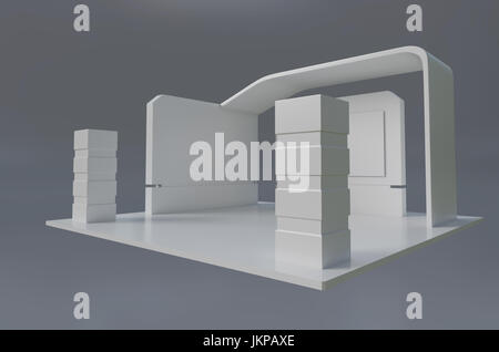 Blank Exhibition Stand used for mock-ups, 3d Illustration