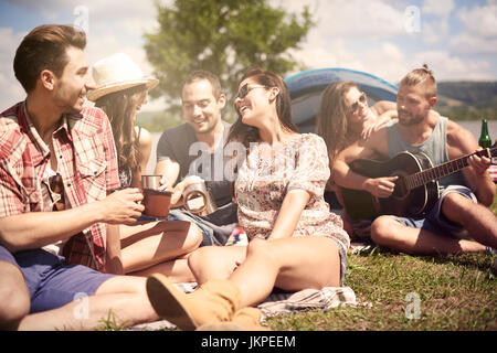 When we are together we are always in good mood Stock Photo