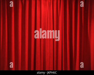 red curtain background with satin cloth texture Stock Photo