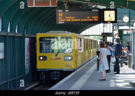 Subway station Eberswalder Street, Prenzlauer mountain, Pankow, Berlin, Germany, U-Bahnhof Eberswalder Strasse, Prenzlauer Berg, Deutschland Stock Photo