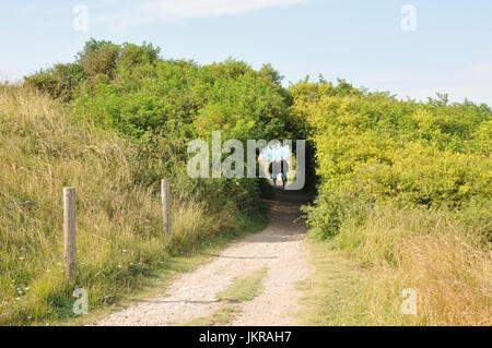 Elderly  couple going through tunnel Stock Photo