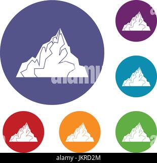 Iceberg icons set Stock Vector