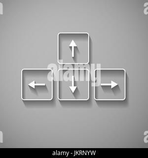 vector arrows buttons keyboard on background key Stock Vector