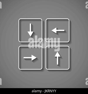 vector arrows buttons keyboard on background key Stock Vector