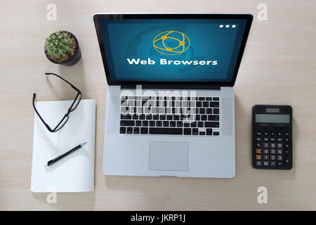 browser http man use computer Web Browsers Online Networking Connection Technology Digital Stock Photo