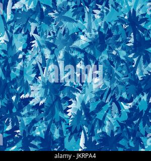 Vector palm trees seamless pattern background with hand drawn elements. Stock Vector