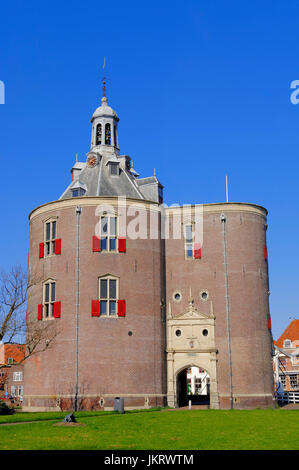 Defence tower 'Dromedaris', Enkhuizen, Netherlands | Verteidigungsturm 'Dromedaris', Enkhuizen, Niederlande Stock Photo