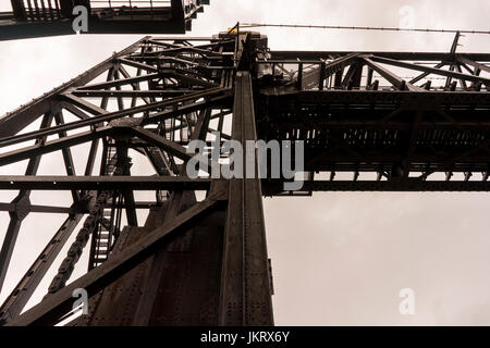 Metal Support Beams Near An Industrial Bridge Stock Photo