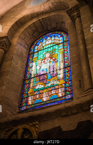 Interior of the Catherdar in the Santiago de Compostela, Spain, Europe. Camino de santiago. Stock Photo