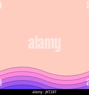 Wavy background from layer stripes - vector document graphic design with 3d shadow effect Stock Vector