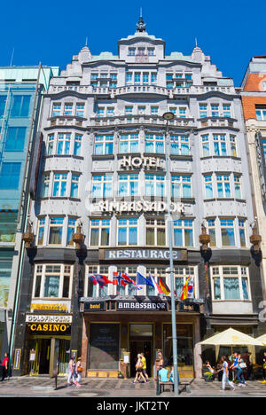 Hotel Ambassador, Vaclavske namesti, Wenceslas square, new town, Prague, Czech Republic Stock Photo