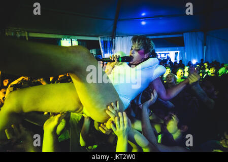 Collegno, Italy. 23rd July, 2017. Merrill Beth Nisker aka Peaches performing live on stage at the Flowers Festival 2017. Credit: Alessandro Bosio/Pacific Press/Alamy Live News Stock Photo