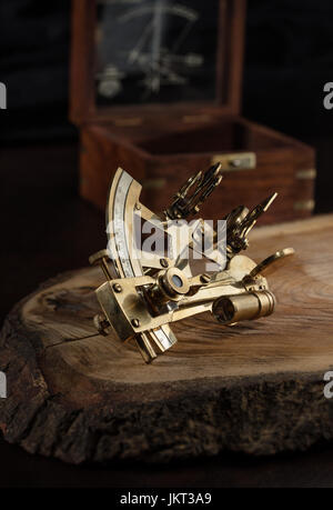 vintage still life with sextant Stock Photo