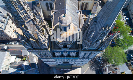 Aerial view on Saint Maurice cathedral in Angers city, France Stock Photo
