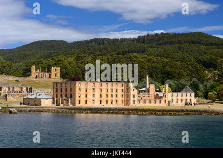 The Penitentiary with Hospital in background at Port Arthur historic site (former convict settlement) on the Tasman Peninsula in Tasmania, Australia Stock Photo