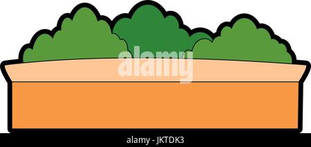 bushes in a pot over white background graphic Stock Vector