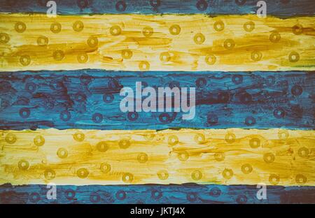 Blue and yellow stripes background with texture Stock Photo