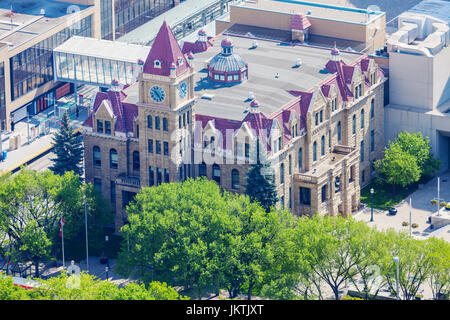 Calgary City Hall - aerial photo. Calgary, Alberta, Canada. Stock Photo