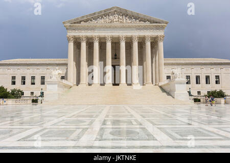 The Neoclassical US Supreme Court Building after a brief summer rain shower in Washington DC Stock Photo