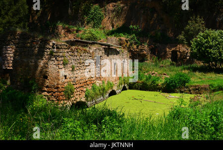 Ancient ruins of the old water mill of the small town of Sutri, near Rome Stock Photo