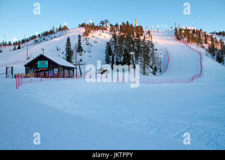 Ski slopes at Ruka in northern Finland Stock Photo