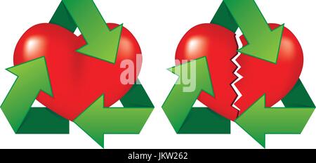Recycle Heart Icon Stock Vector
