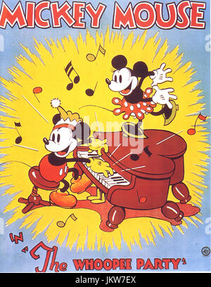 THE WHOOPEE PARTY 1932 Walt Disney cartoon with Mickey and Minnie Mouse Stock Photo