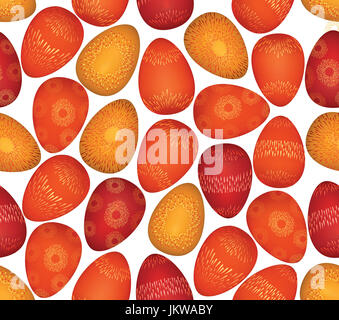 Easter eggs sign seamless pattern. Easter greeting card background Stock Photo