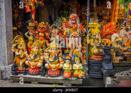 BALI, INDONESIA - MARCH 08, 2017: Impresive hand made structures, Ogoh-ogoh statue built for the Ngrupuk parade, which takes place on the even of Nyepi day in Bali, Indonesia Stock Photo