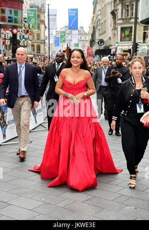 Rihanna attending the European premiere of Valerian and the City of a Thousand Planets at Cineworld in Leicester Square, London. Stock Photo