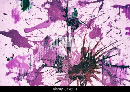 Abstract purple paint on wood panel background Stock Photo
