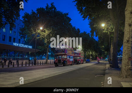 London Red Buses in Victoria Embankment London