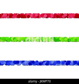 Dot pattern page rule line design set - vector decoration elements from colored circles Stock Vector